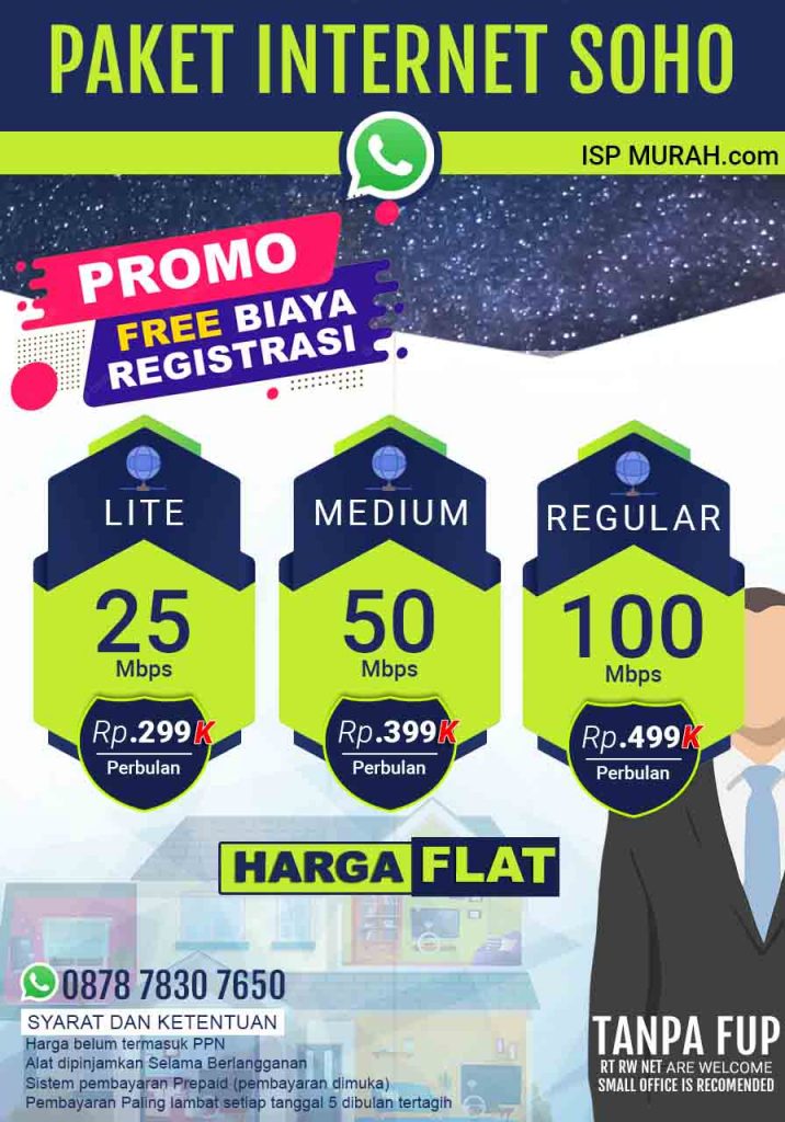 Harga Paket Provider Internet SOHO di Jakarta, Bogor, Depok, Tangerang, Bekasi, Serang, Banten, Subang, Purwakarta, Bandung dan sekitarnya