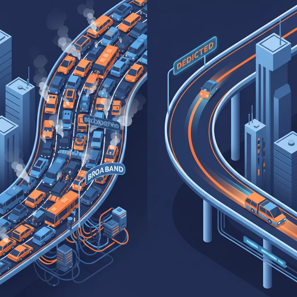 Perbedaan jalur internet broadband macet dan internet dedicated jalur khusus Perbedaan jalur internet broadband macet dan internet dedicated jalur khusus