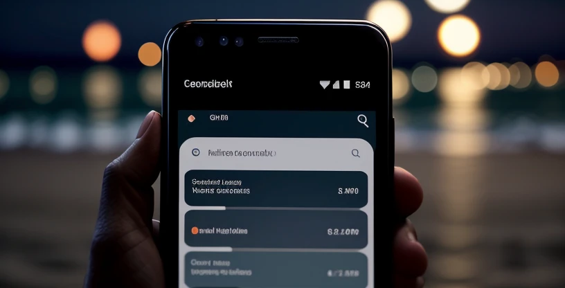 tampilan layar aplikasi mikrotik pro di hp android menunjukkan traffic interface ether1
