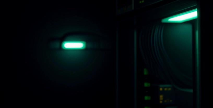 network engineer sedang merapikan kabel cat6 tebal di dalam rak server modern
