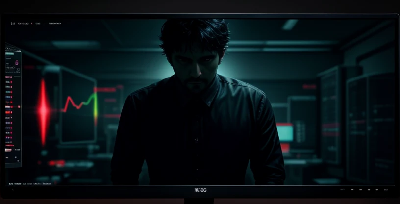 seorang manajer IT memantau lalu lintas jaringan di layar monitor yang menunjukkan lonjakan akses aplikasi video