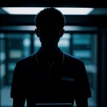 teknisi it jaringan sedang mengatur limitasi kecepatan pada perangkat router di ruang server perusahaan