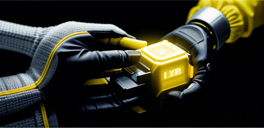 Teknisi profesional mengukur redaman kabel fiber optik rumah menggunakan optical power meter