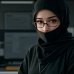 Insinyur perangkat lunak wanita memantau kelancaran pipeline CI CD dengan internet dedicated tanpa hambatan