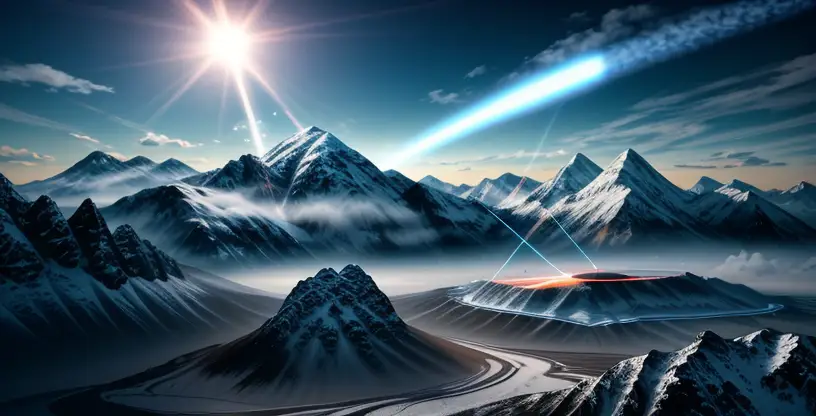 dua buah antena parabola microwave dipasang berhadapan merepresentasikan koneksi point to point jarak jauh