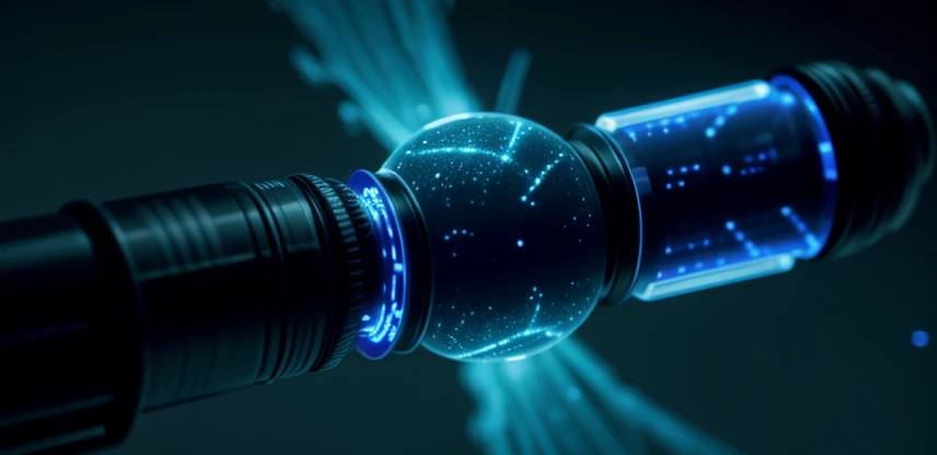 Teknisi menyambungkan inti kaca kabel fiber optik yang putus menggunakan fusion splicer.