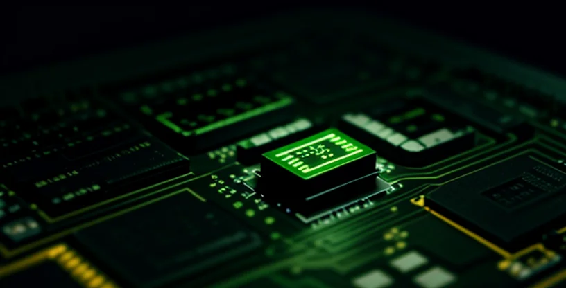 chip ram memori di dalam motherboard router nirkabel yang panas