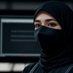 Teknisi ahli jaringan IT di ruang komando NOC yang siaga 24 jam memonitor ancaman siber DDoS