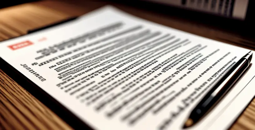 dokumen kontrak berlangganan internet dengan tulisan denda penalti bercetak merah