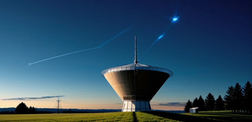 Pemasangan tiang monopole beserta antena microwave link jarak jauh di perbukitan