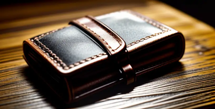 dompet kosong disandingkan dengan kabel fiber optik tipis warna hitam