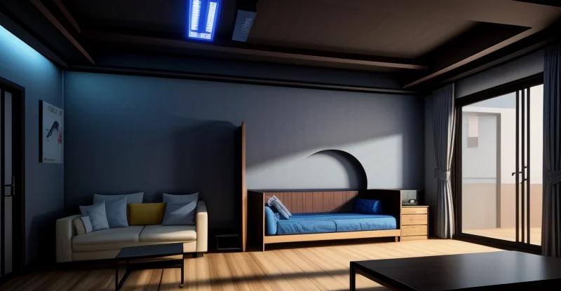 ilustrasi gedung kos kosan padat di bandung dengan pancaran sinyal wifi yang menjangkau seluruh kamar