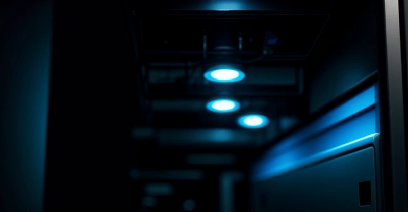 perangkat router enterprise mikrotik terpasang rapi di rak server mini dinding kosan