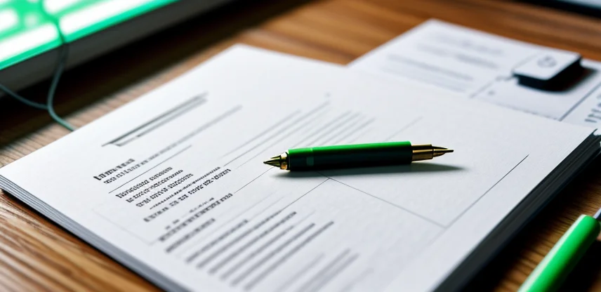 Dokumen surat perjanjian sewa rumah di sebelah router wifi menyala.