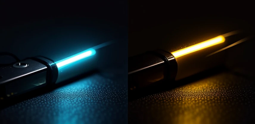 Perbandingan kabel fiber optic murni dengan kabel telepon tembaga analog.