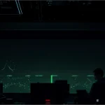 dua layar monitor di ruang noc yang memantau grafik kestabilan ping dan rute bgp internasional