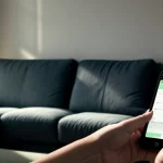orang tua mengecek aplikasi pengawasan internet keluarga di smartphone