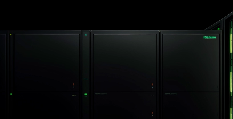 tiga buah rackmount manageable switch gigabit tersusun rapi di dalam rak server