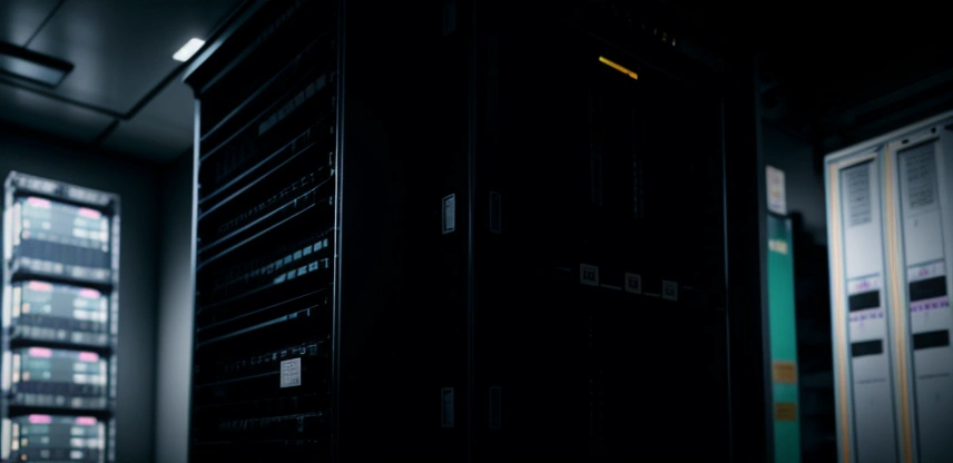 Rak server pusat data internet provider dengan sistem backup daya baterai rectifier 48V berkapasitas besar