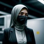 Manajer IT perusahaan memantau kelancaran lalu lintas data jaringan ERP menggunakan laptop di ruang server