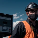 Insinyur jaringan melakukan terminasi pemasangan kabel fiber optik pelanggan ke ODP tiang jalanan