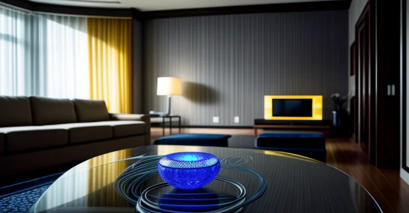 tumpukan peralatan router canggih dan alat penyambung kabel optik di atas meja kaca