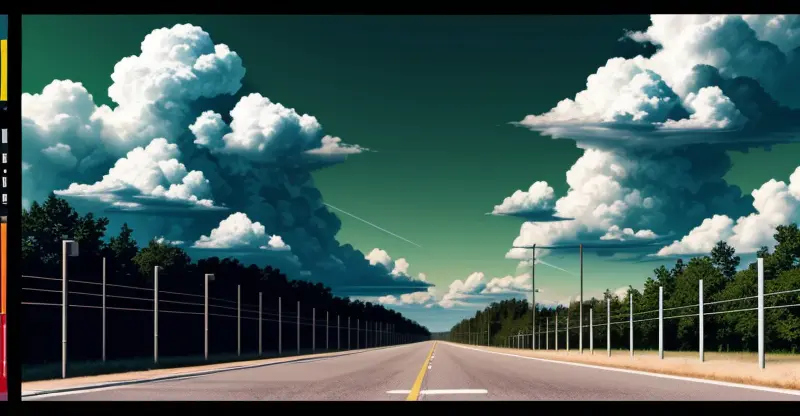 Diagram alur transmisi data asimetris yang menunjukkan hambatan bandwidth unggah (upload) pada CCTV IP