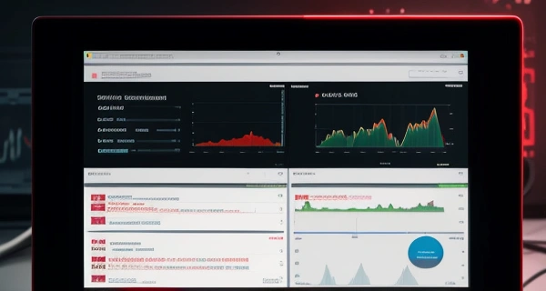 Grafik dasbor merah penggunaan bandwidth tinggi penyebab fup