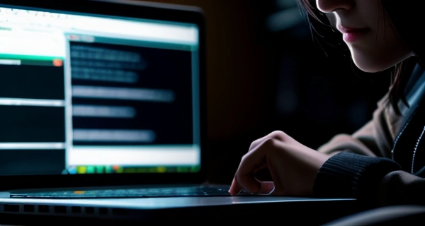 Peretas menjalankan software ARP Spoofing dan Wireshark di kedai kopi terbuka