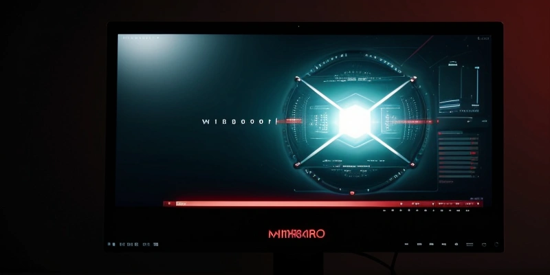 layar monitor menampilkan tampilan antarmuka konfigurasi firewall rules mikrotik winbox untuk memblokir akses situs terlarang