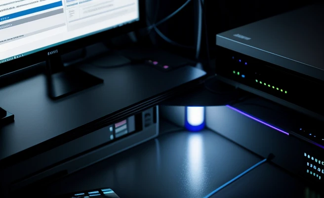 Cara Membuat Server NAS Sendiri Pakai Bekas PC dan Router Visualisasi grafis infografik tiga dimensi menawan dua buah keping kotak harddisk metal identik saling memancarkan sorotan laser cahaya replikasi berkas biru ke atas menggambarkan pantulan efek kerja teknologi mirroring RAID 1
