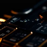 papan sirkuit router jaringan yang terbakar hangus akibat lonjakan arus petir dari kabel