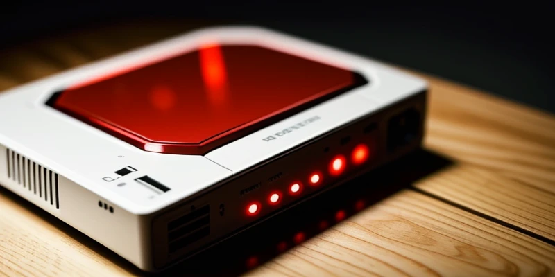 lampu indikator merah los pada perangkat modem jaringan fiber optik menyala tanda gangguan