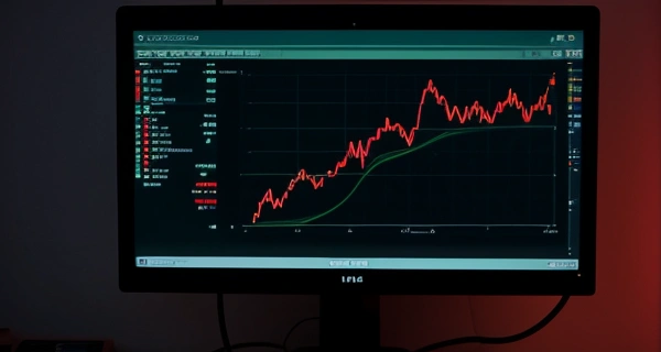 Tampilan layar visual grafik monitoring uptime aplikasi server PRTG yang menunjukkan garis patahan warna merah sebagai penanda utama insiden koneksi terputus tiba-tiba tanpa sinyal
