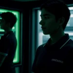 dua insinyur jaringan sedang melakukan konfigurasi switch cisco di ruang server kecil sebuah rumah sakit daerah.
