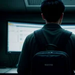 Teknisi IT melakukan konfigurasi Mikrotik Cloud Core Router di dalam rak server enterprise.