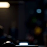 suasana malam hari pemuda bermain smartphone game online dengan koneksi stabil