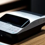 Koneksi kabel RJ11 dari belakang printer thermal menuju cash drawer laci kasir