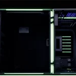 Rak server menampilkan deretan router enterprise grade berbahan metal yang kokoh.