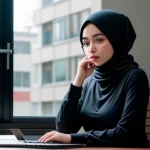Karyawan WFH yang terkoneksi lancar menggunakan algoritma kriptografi modern di rumah.